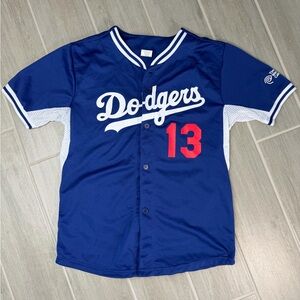 Kids Dodgers #13 Blue Baseball Jersey